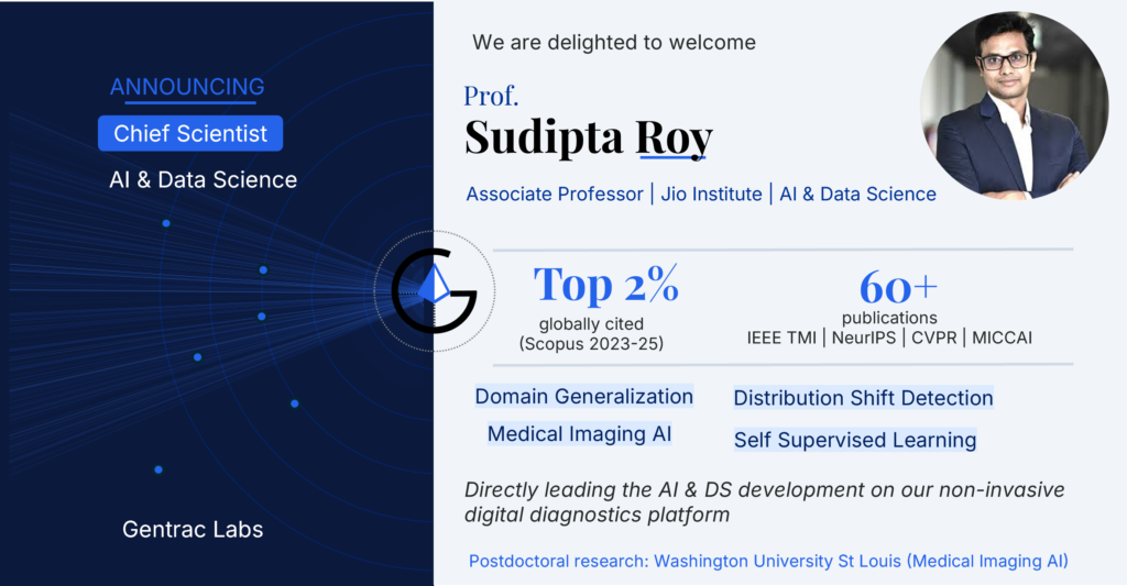 Welcome Prof Sudipta Roy, Chief Scientist (AI & DS)